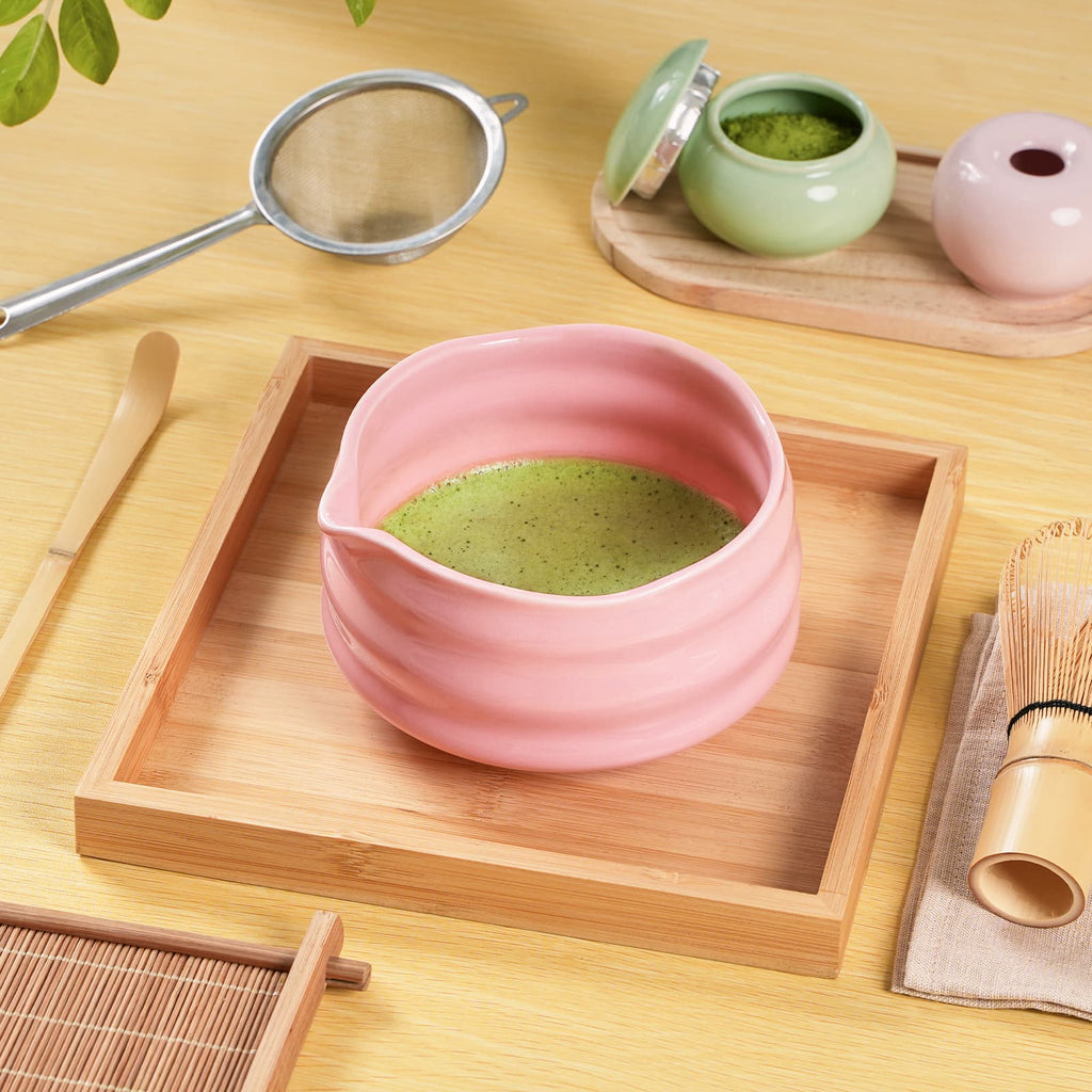 Authentic Matcha Tea Set – 7 - Piece Ceramic Kit with Spout Bowl & Gift Box - ZENRC Matcha Set