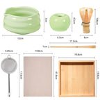 Authentic Matcha Tea Set – 7 - Piece Ceramic Kit with Spout Bowl & Gift Box - ZENRC Matcha Set