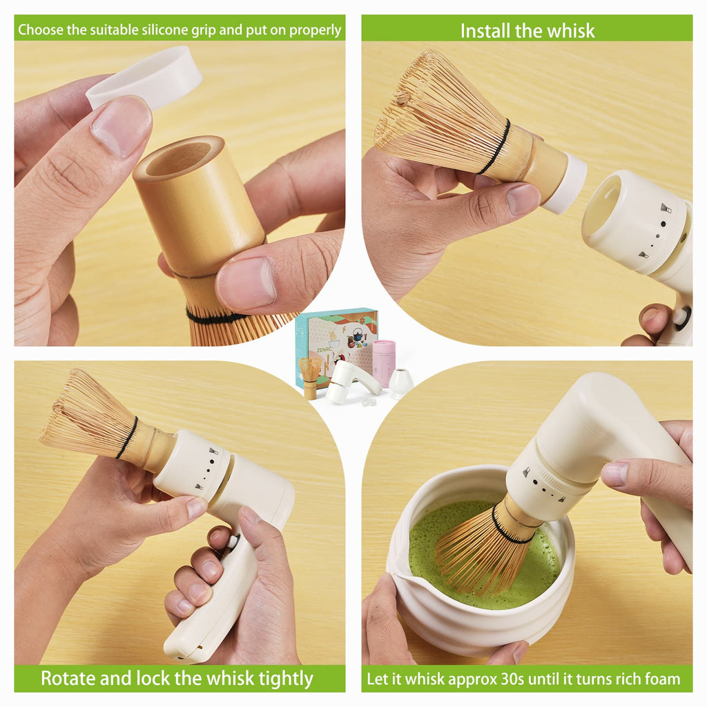 Electric Matcha Whisk Kit - Machine & Bamboo Whisk - ZENRC