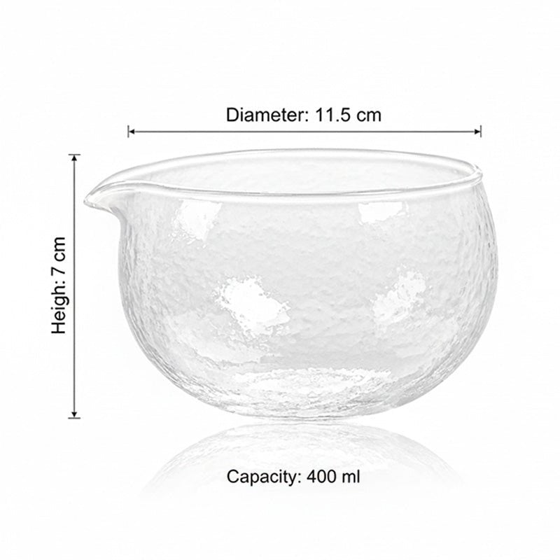 Glass Matcha Bowl – 400ml Spout Bowl with Drip - Free Pouring & Gift Box - ZENRC Matcha Set