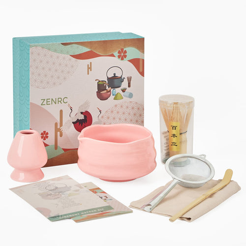 Luxury Matcha Set – 6 - Piece Ceramic Kit with Spout Bowl (No Tray) - ZENRC Matcha Set