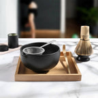 Matcha Bowl with Whisk Holder – Spout Chawan & Ceramic Reshaper (2 - Piece) - ZENRC Matcha Set