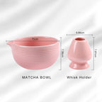 Matcha Bowl with Whisk Holder – Spout Chawan & Ceramic Reshaper (2 - Piece) - ZENRC Matcha Set
