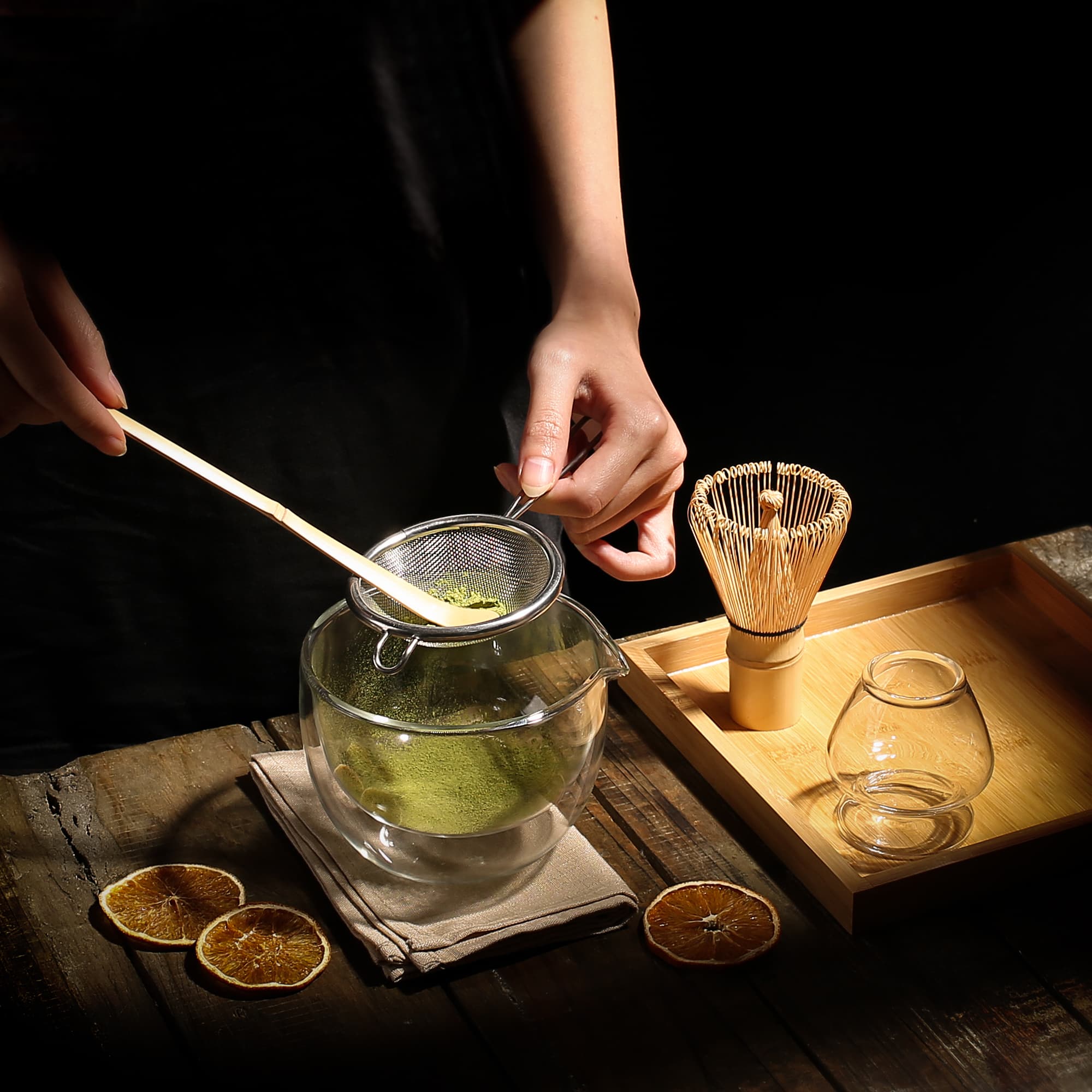 Matcha Chawan Set – 7 - Piece Ceremonial Kit with Double Wall Spout Bowl - ZENRC Matcha Set