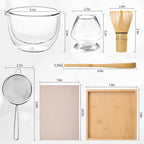 Matcha Chawan Set – 7 - Piece Ceremonial Kit with Double Wall Spout Bowl - ZENRC Matcha Set