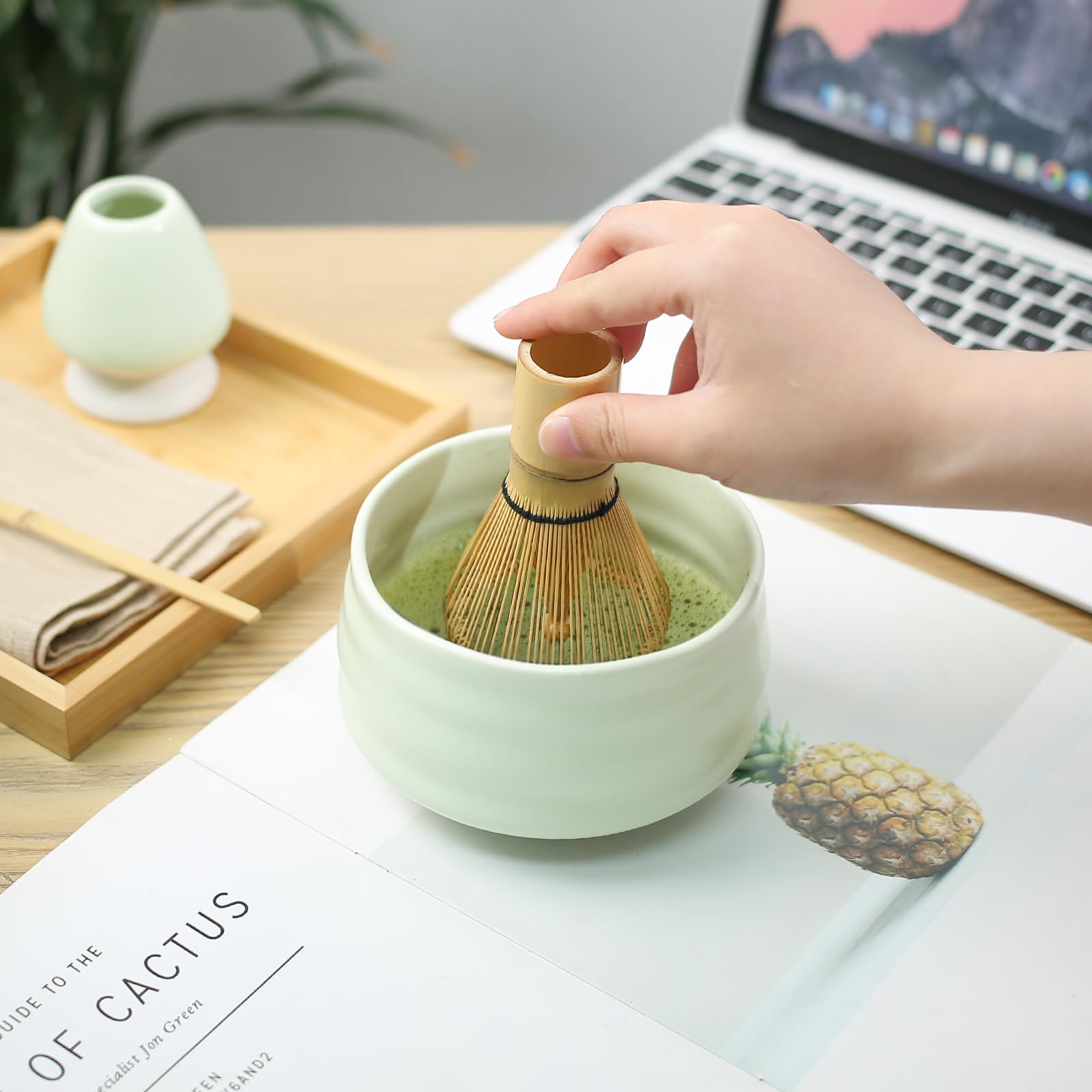 Matcha Green Tea Gift Set – 6 - Piece Ceramic Kit with Traditional Bowl (No Tray) - ZENRC Matcha Set