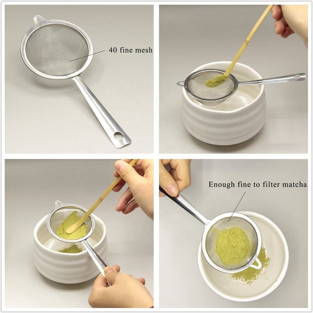 Matcha Sifter - Stainless Steel, 40 - Mesh, 170mm Handle for Clump - Free Matcha - ZENRC Matcha Set