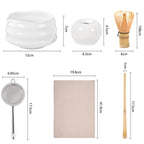 Matcha Tools Set – 6 - Piece Kit with Spout Bowl & Donut Whisk Holder - ZENRC Matcha Set