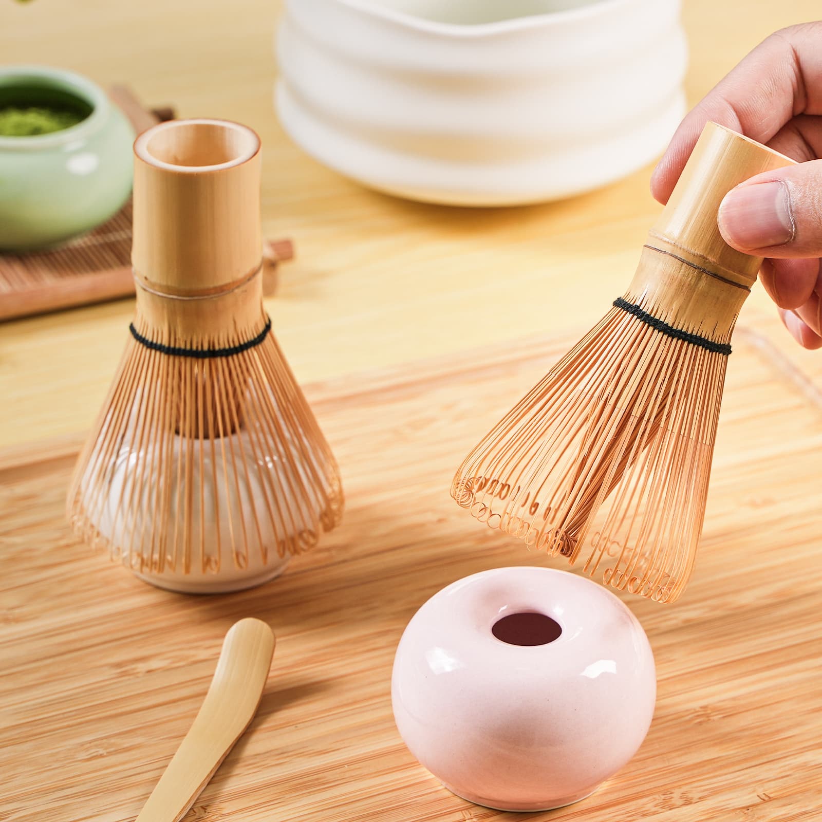 Matcha Tools Set 6-Piece – Spout Bowl & Donut Whisk Holder – ZENRC