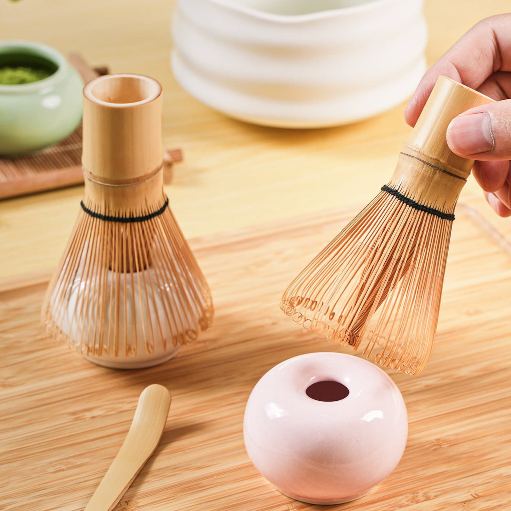 Matcha Whisk Stand and Bowl – Spout Chawan with Donut Holder (2 - Piece) - ZENRC Matcha Set