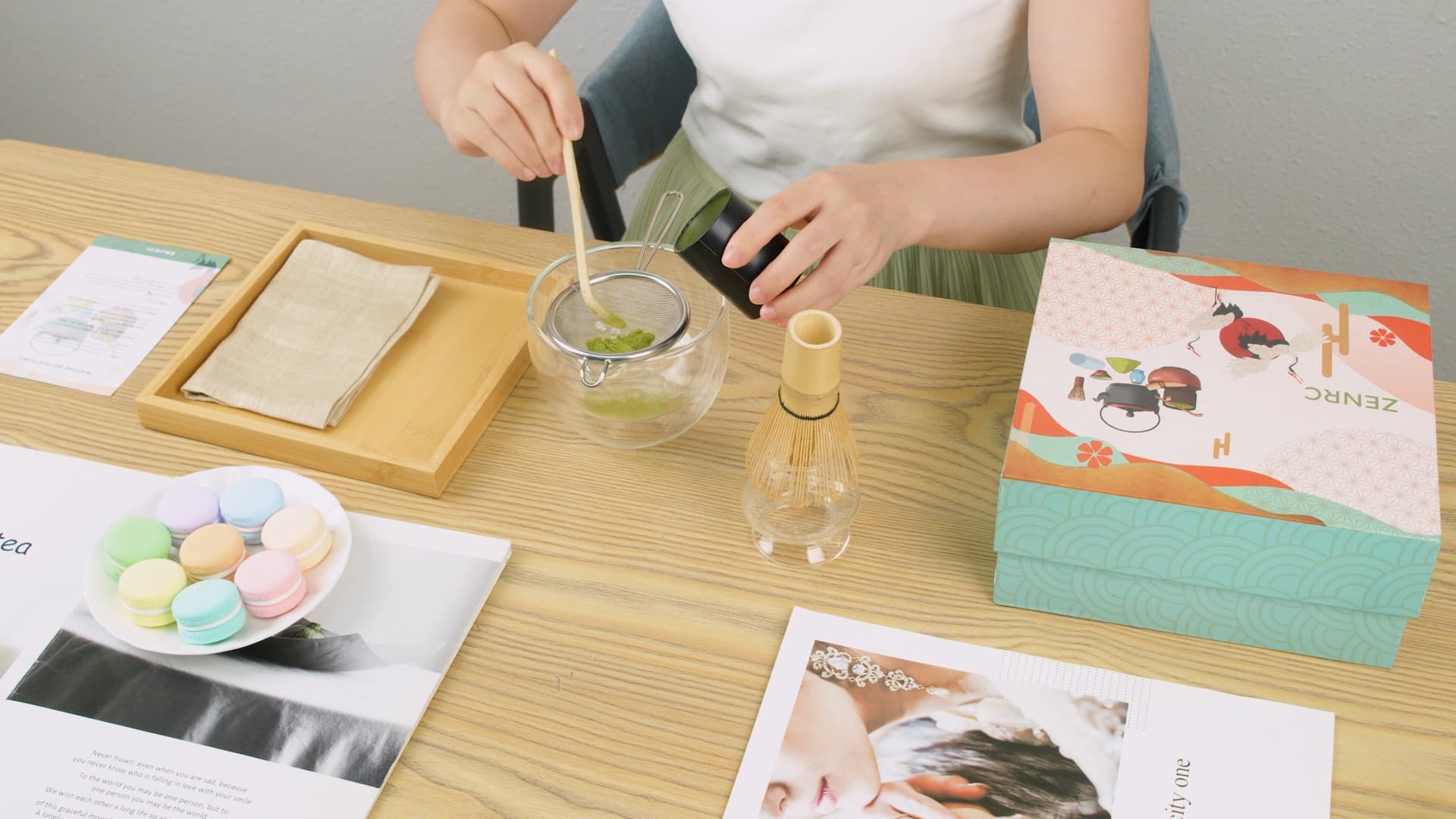 Double Wall Glass Bowl Ceremony Matcha Gift Set of 6